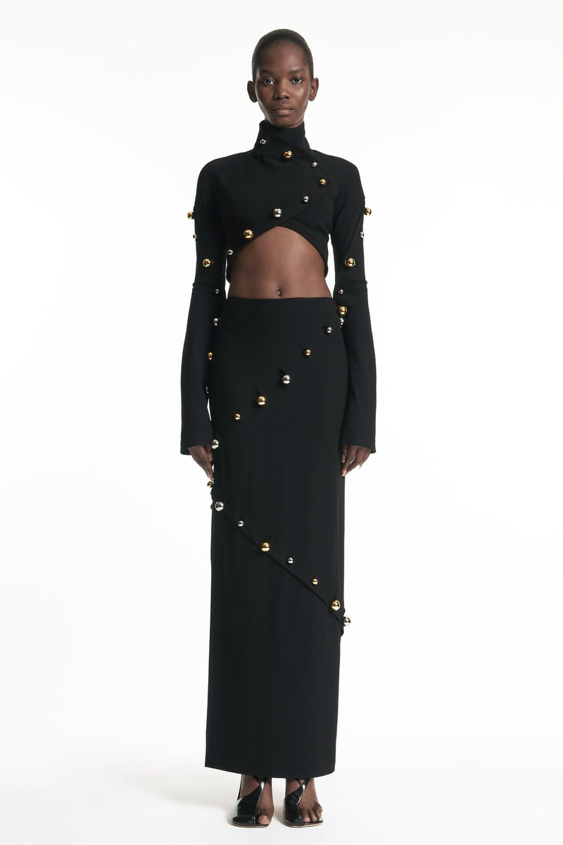 CROP TOP BLACK WITH BUTTONS 1