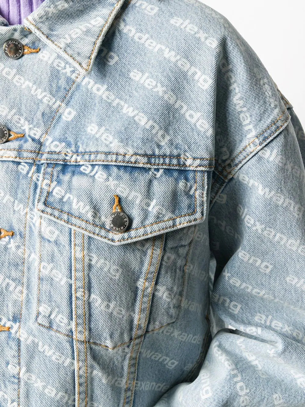Falling Back Logo Jacket In Denim - 5