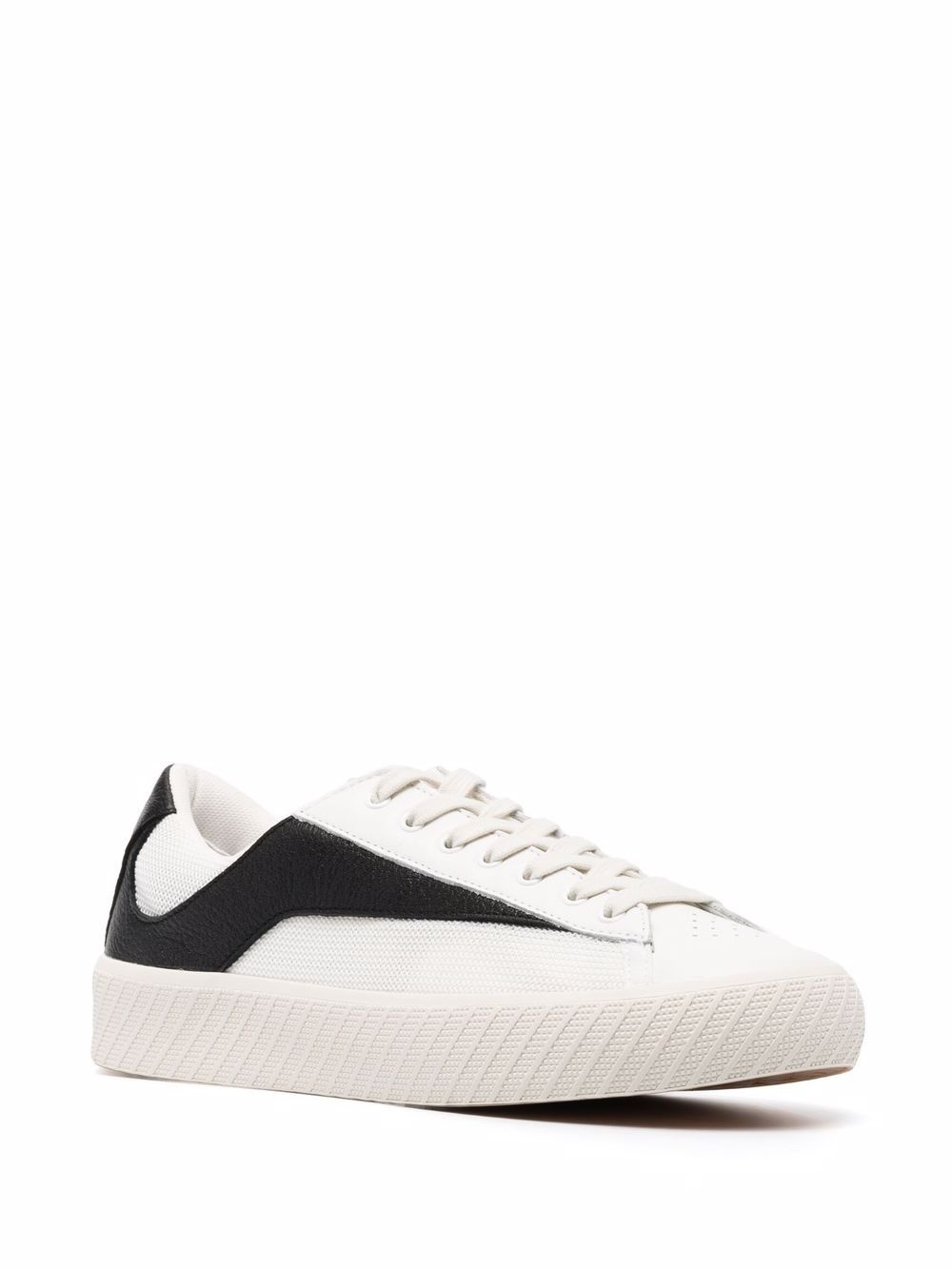 panelled low-top leather sneakers - 2