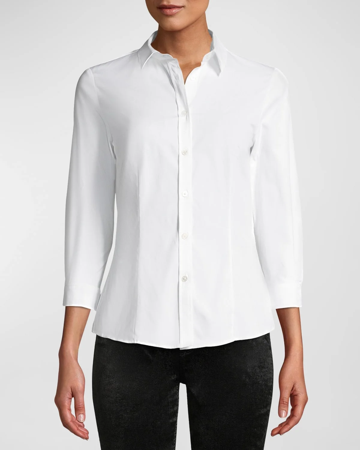 Classic Cotton Button-Front Shirt - 1