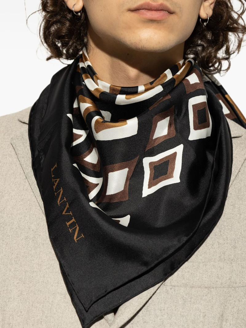 Lanvin geometric-pattern silk scarf outlook