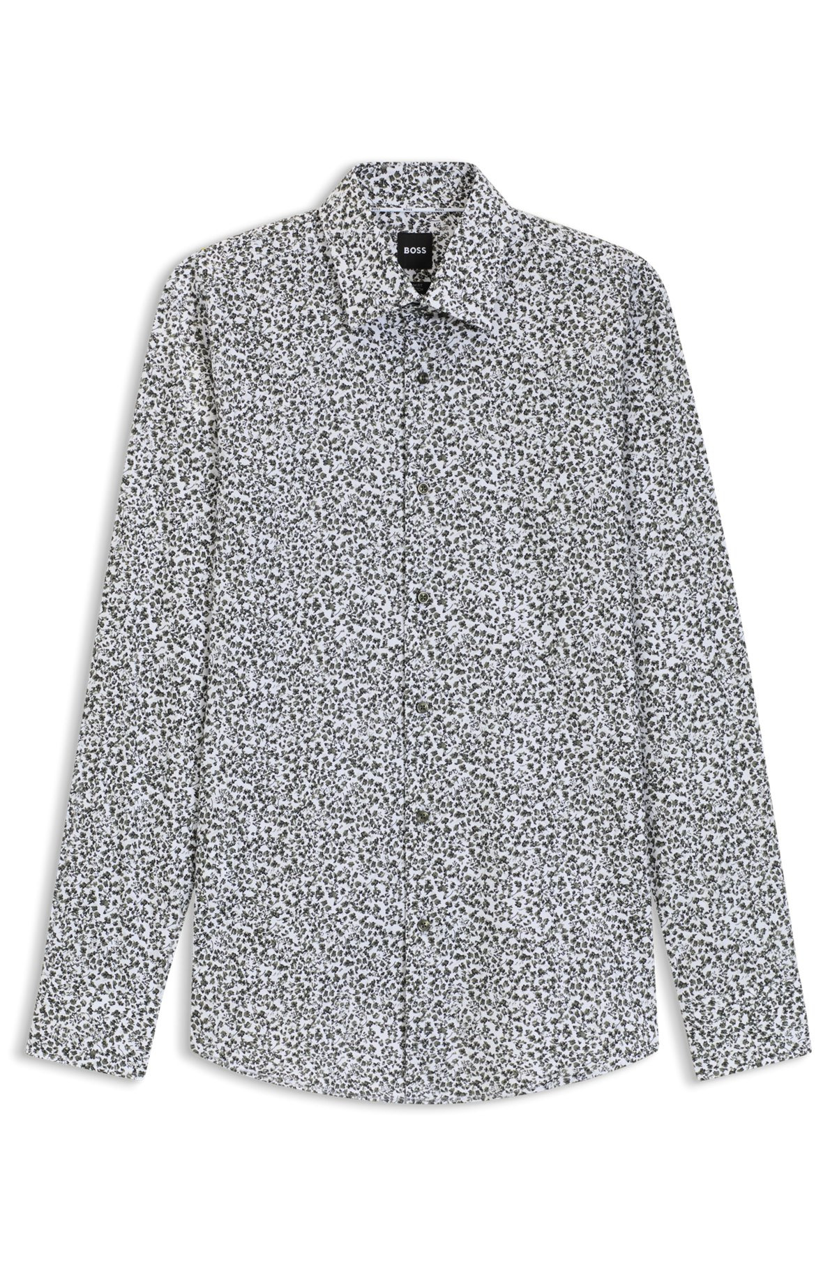SLIM-FIT SHIRT IN FLORAL-PRINT STRETCH-COTTON POPLIN - 1