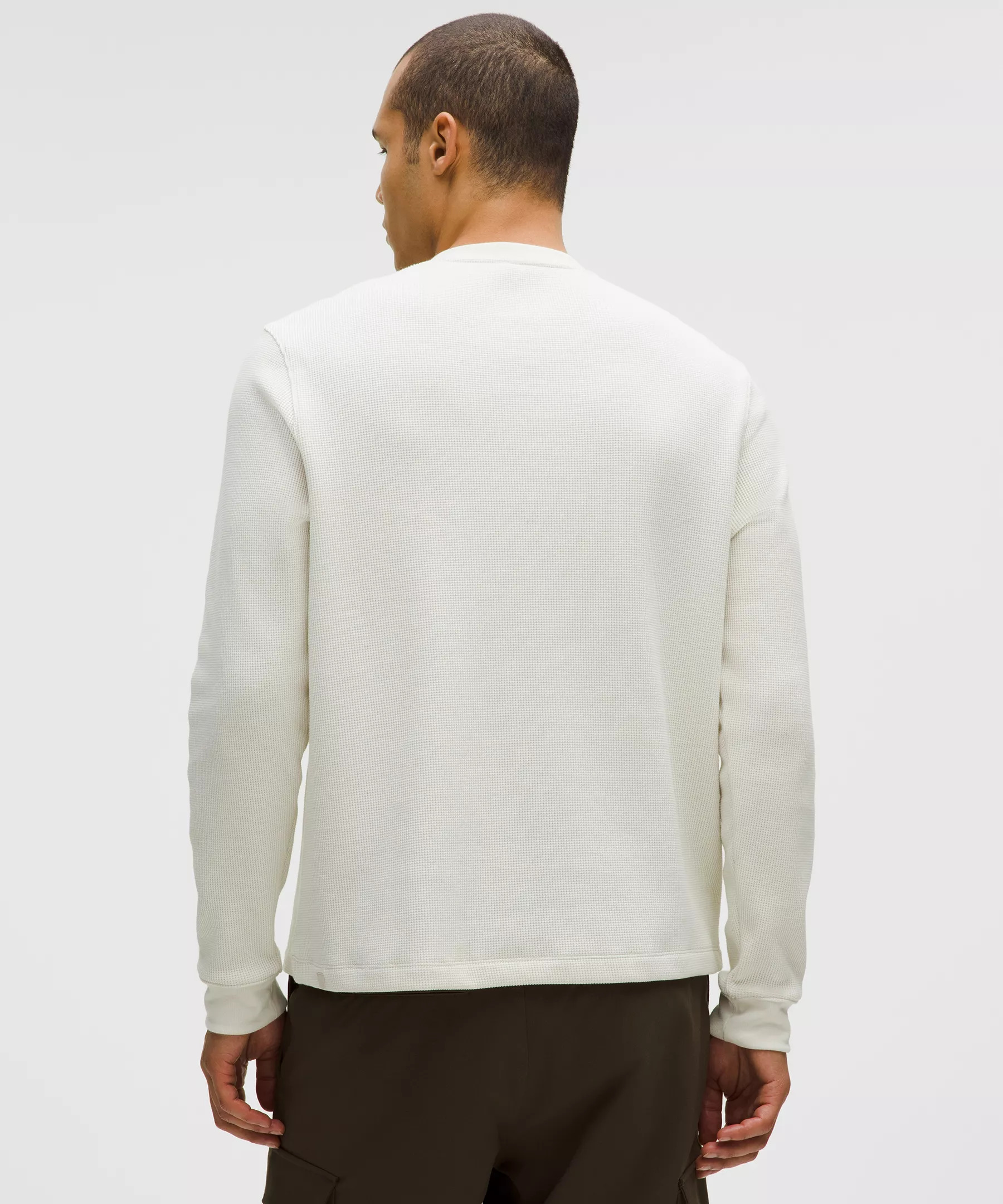 Cotton-Blend Waffle Knit Long-Sleeve Shirt - 3