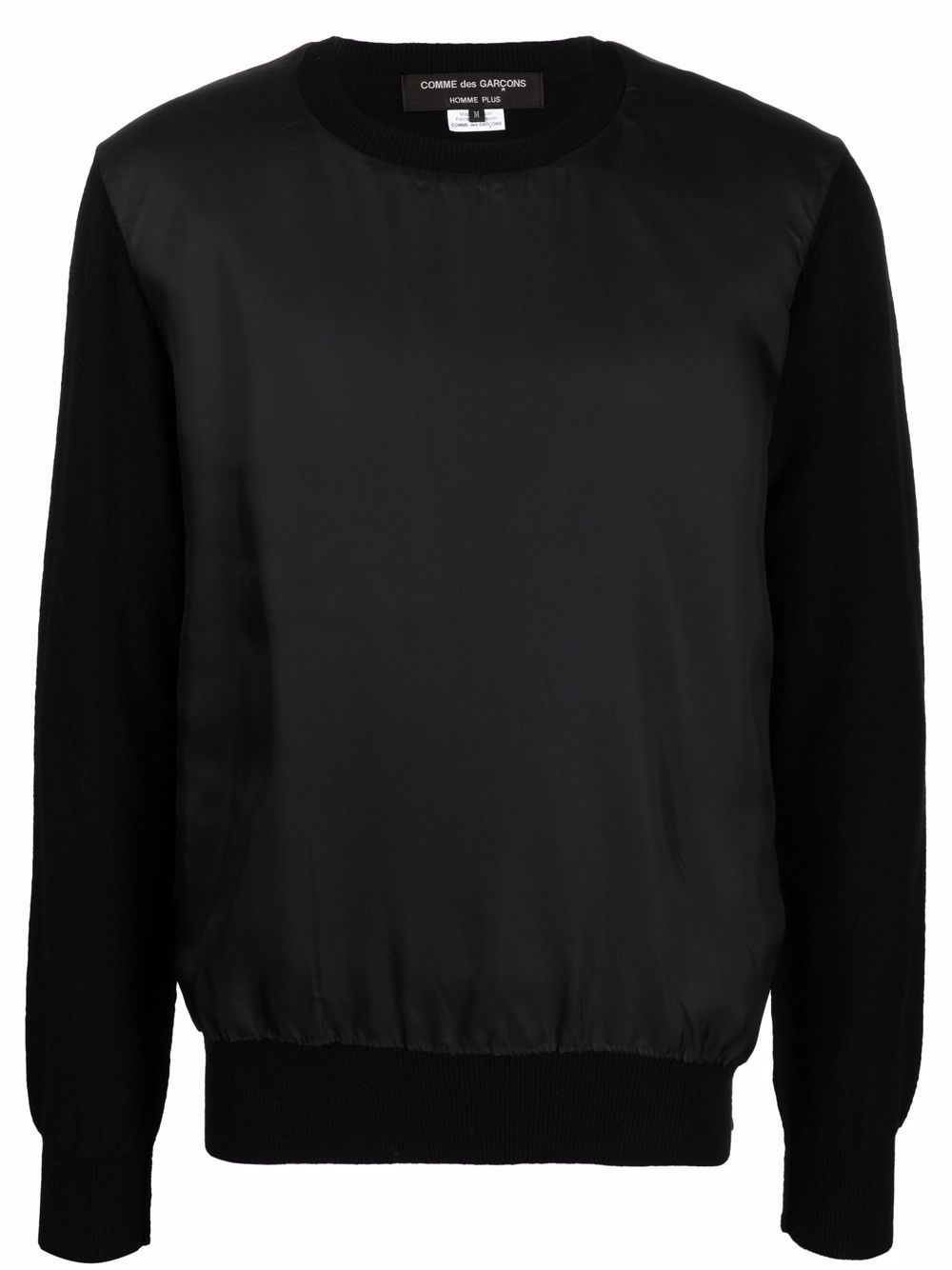 panelled crew-neck jumper - 1