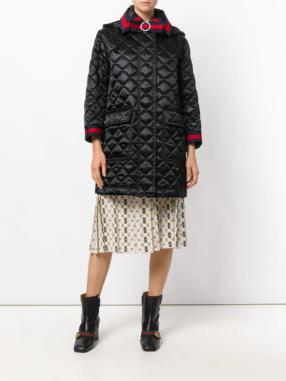 quilted hooded coat - 2