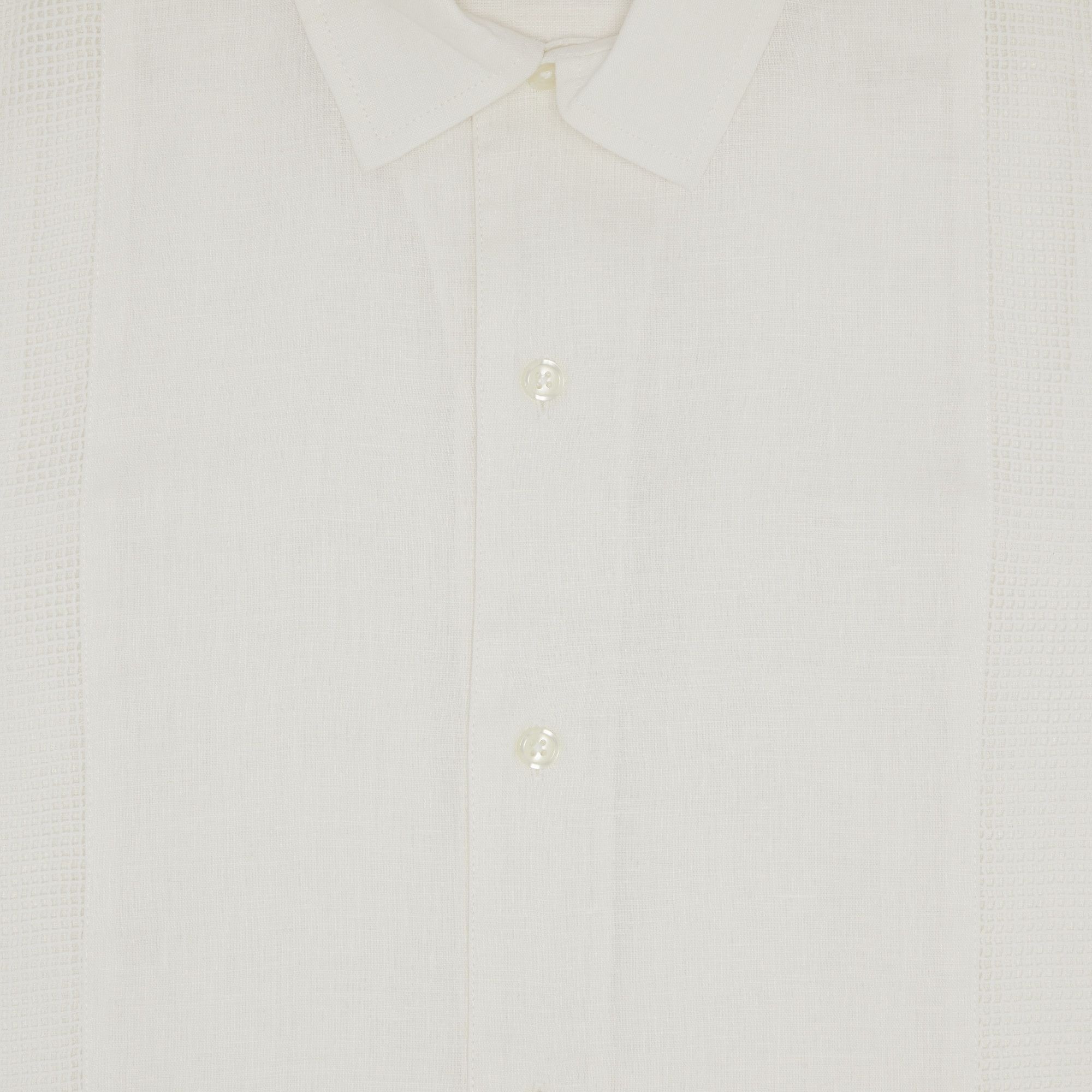 Supreme Mesh Panel Linen Short-Sleeve Shirt 'White' - 3