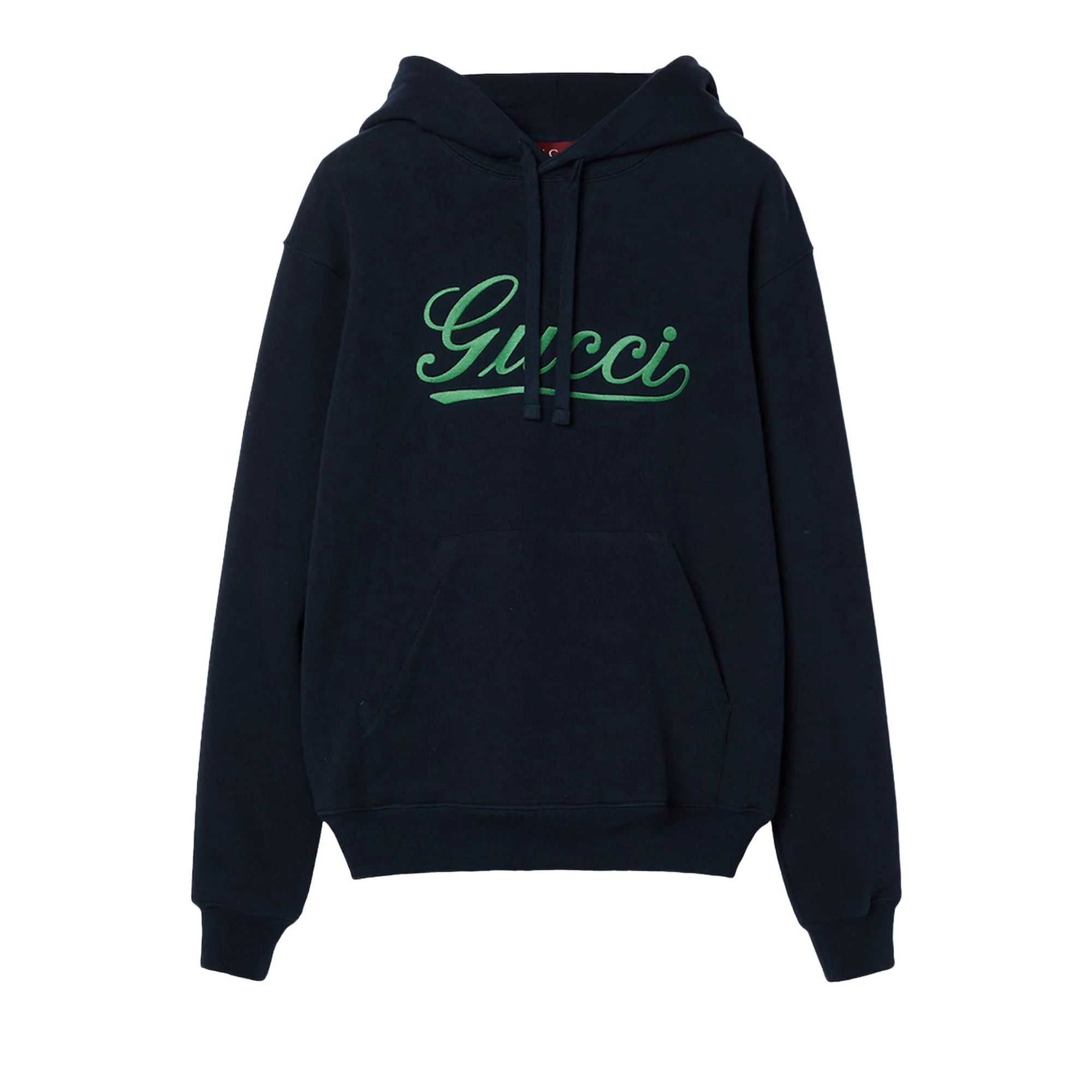 Gucci Script Logo Hoodie 'Navy' - 1