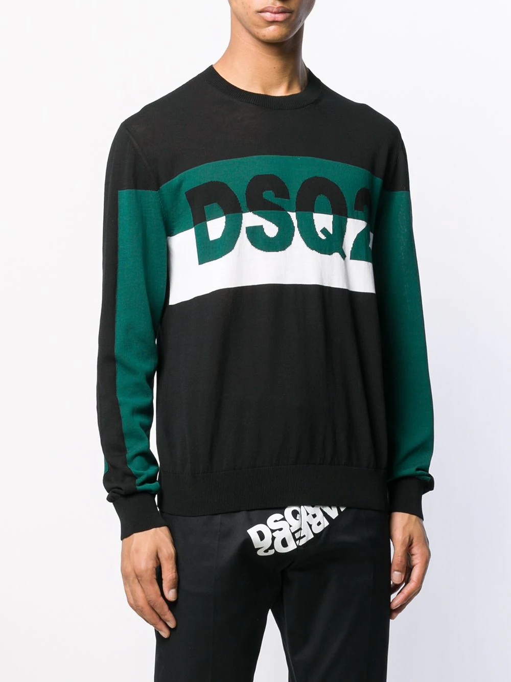 DSQ2 intarsia colour block sweatshirt - 3