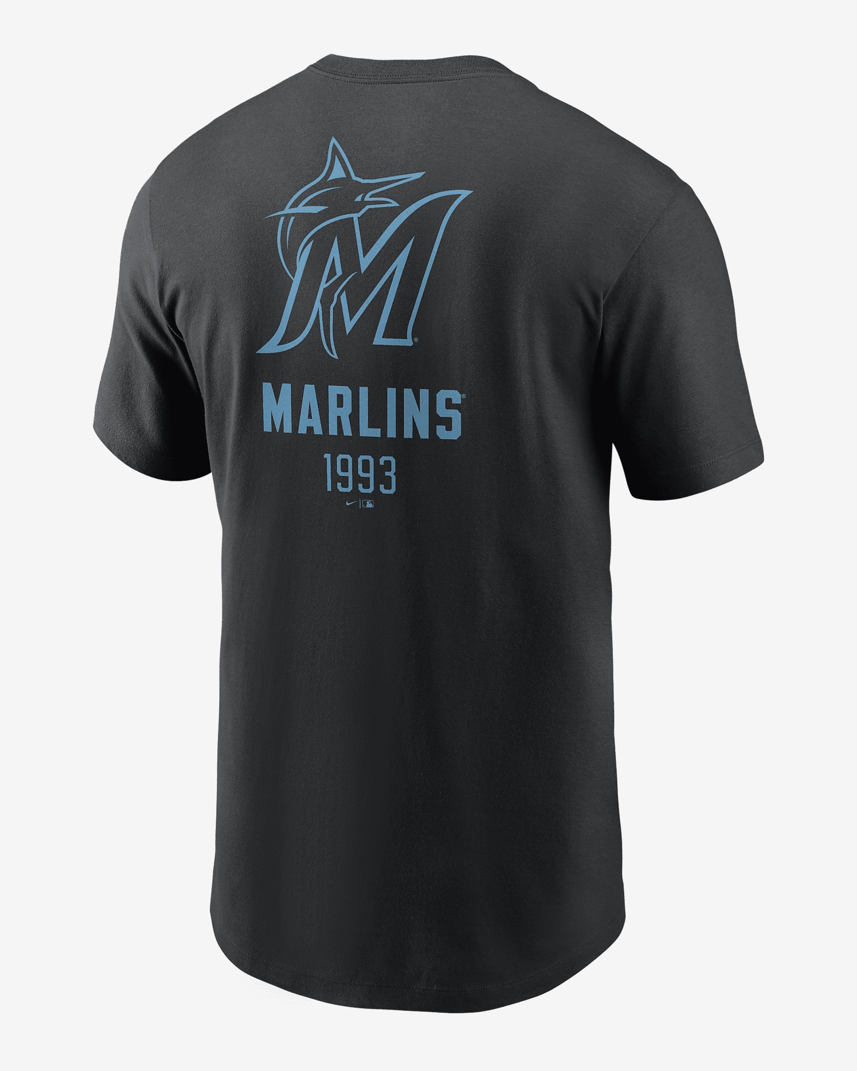 Miami Marlins Large Logo Back Stack Nike Men's MLB T-Shirt - 2