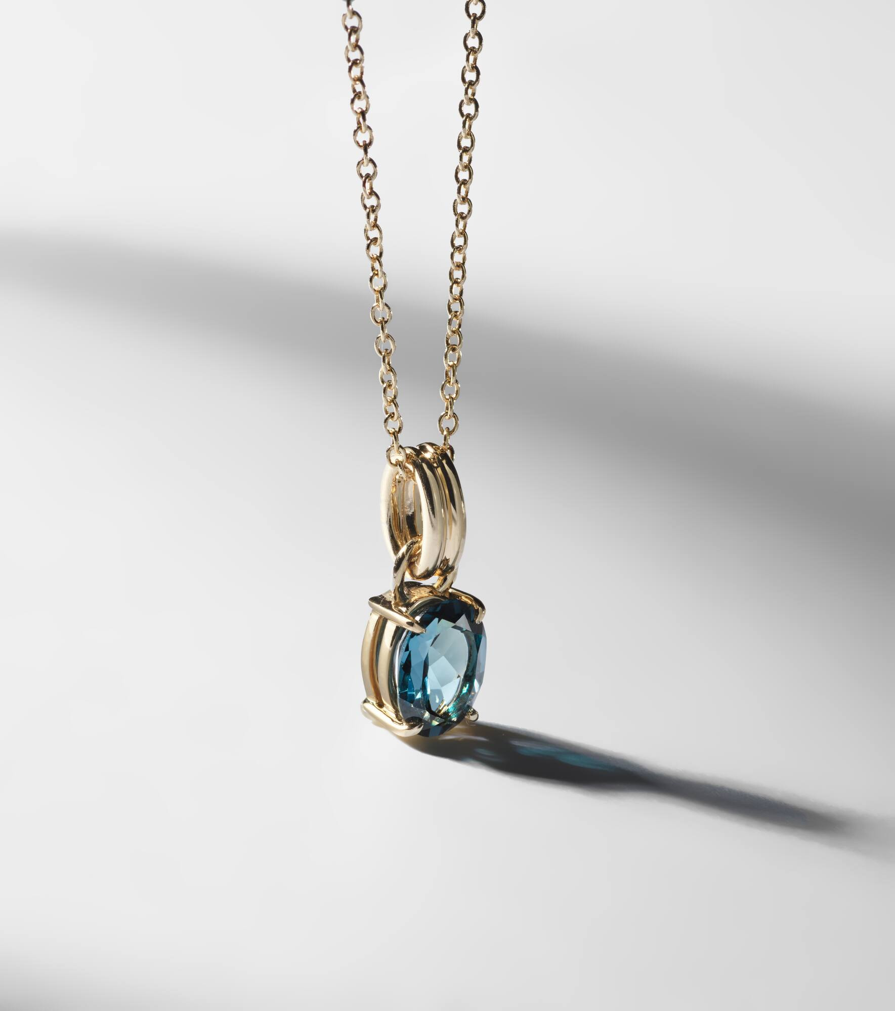 Serenity 14kt gold charm necklace with spinel - 5