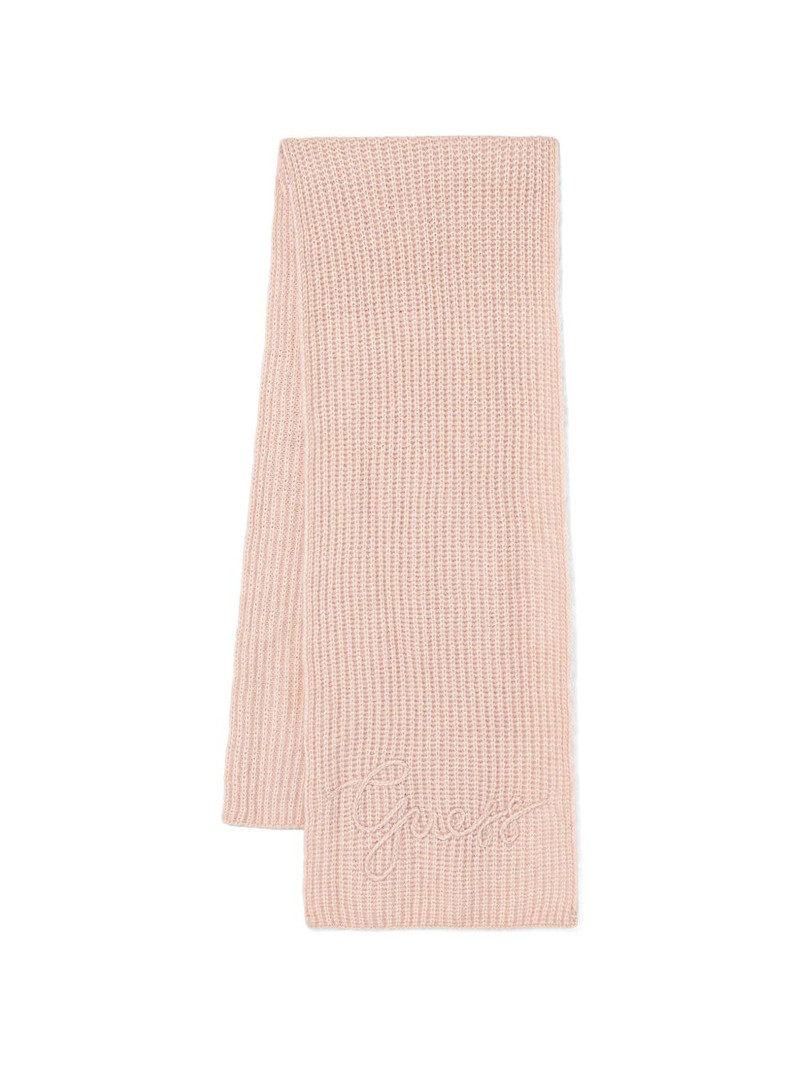 embroidered ribbed scarf 1