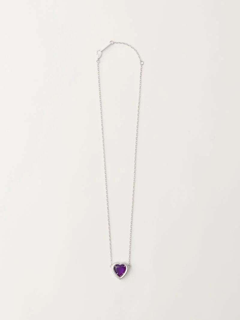 HEART STONE CHARM NECKLACE - 3