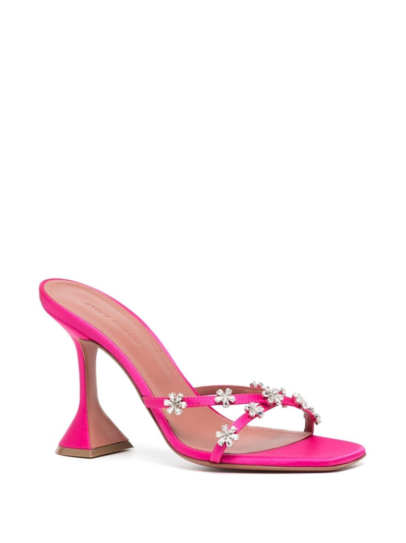 Amina Muaddi Lily 115mm silk-satin mules outlook