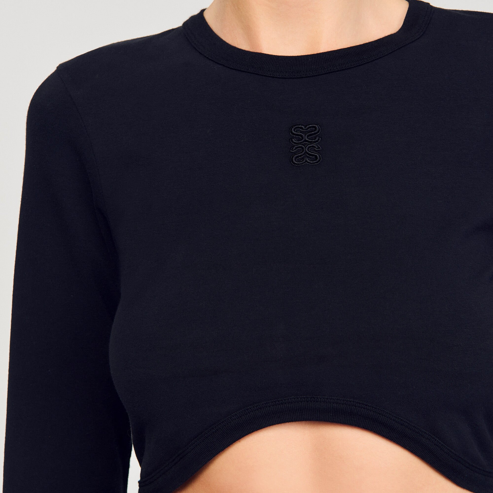 CROPPED EMBROIDERED T-SHIRT - 3
