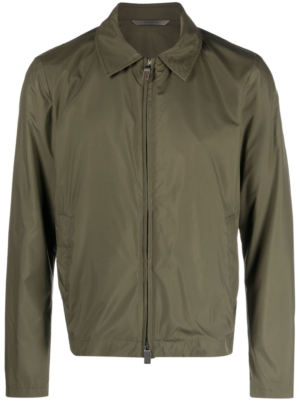 goatskin zip-up shirt jacket - 1