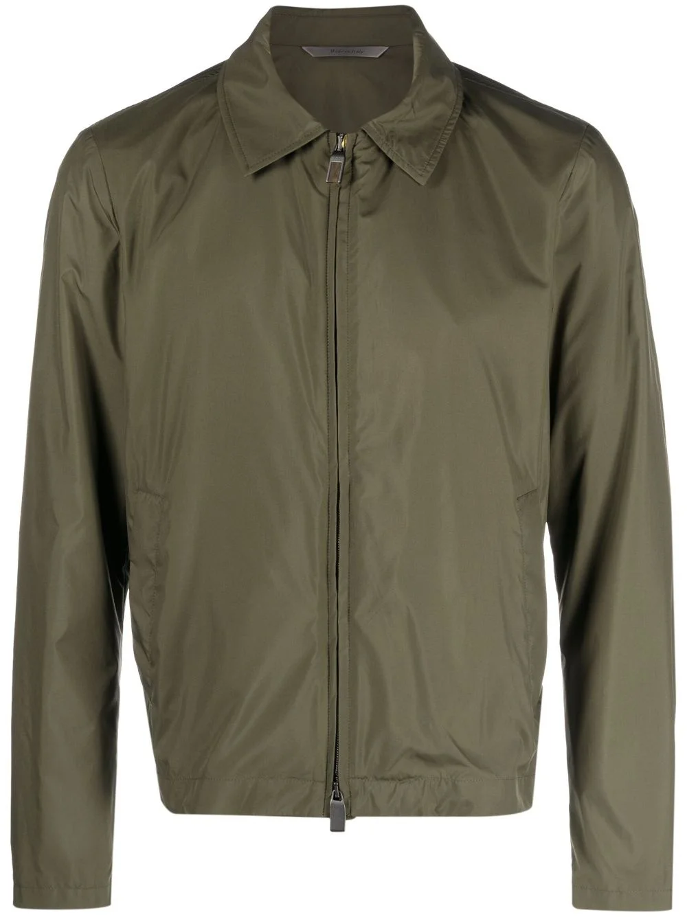 goatskin zip-up shirt jacket - 1