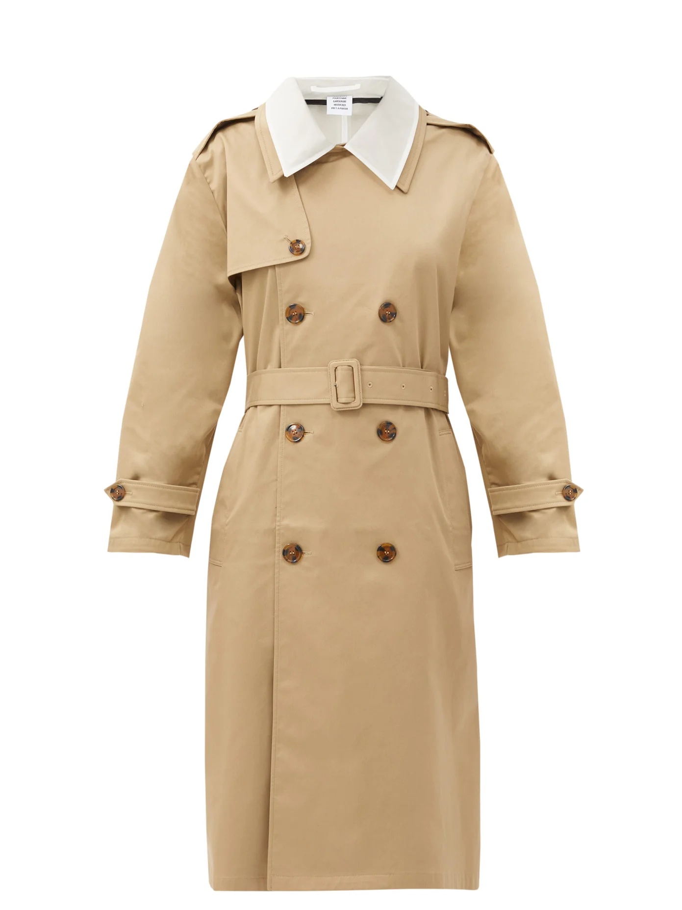 Cutout gabardine trench coat - 1