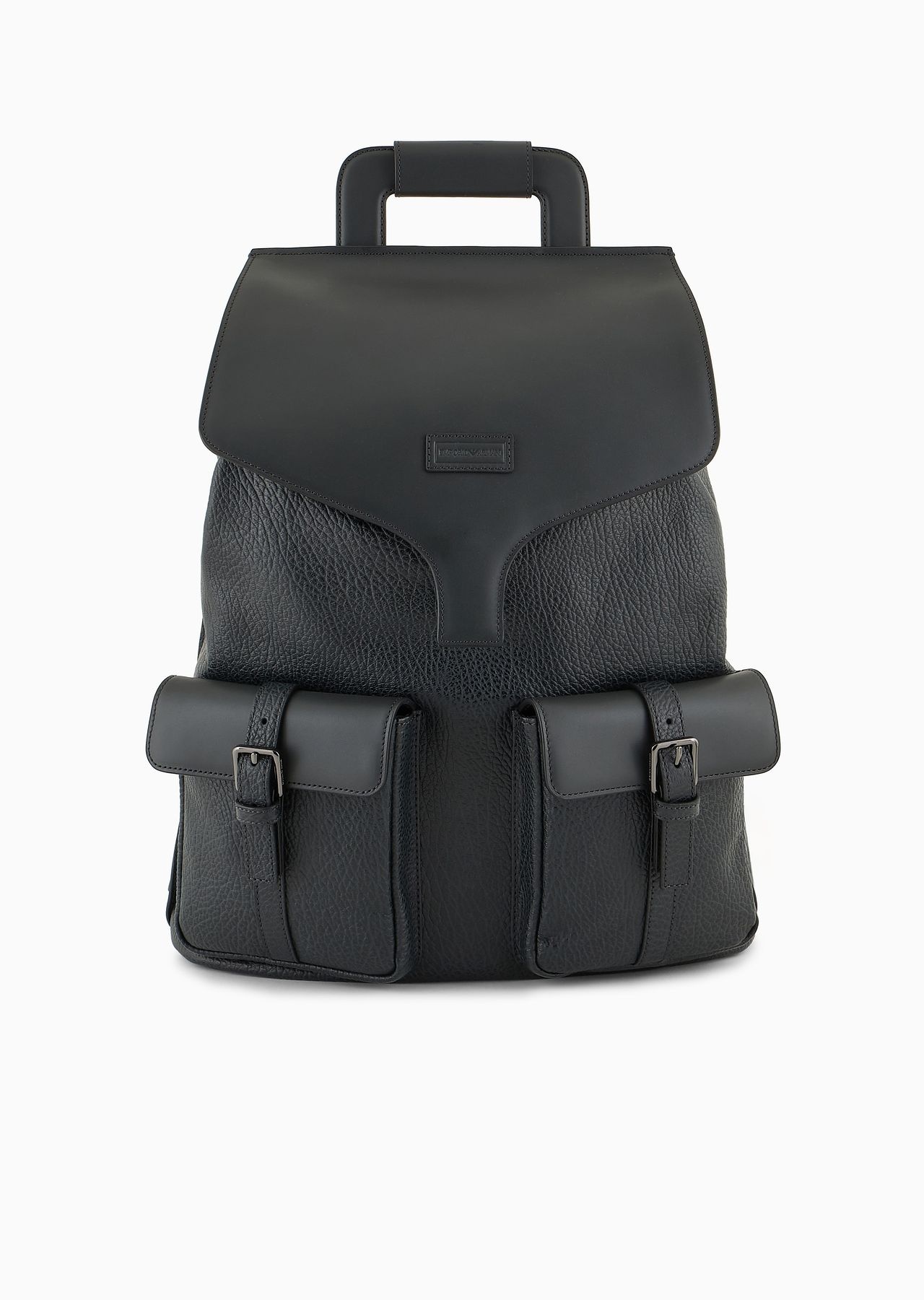 Pebbled-leather backpack with smooth leather details - 1