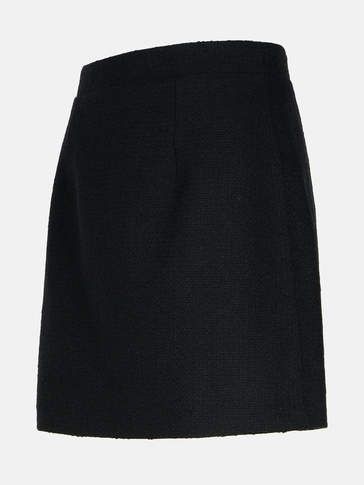 BLACK VIRGIN WOOL BLEND MINISKIRT - 2