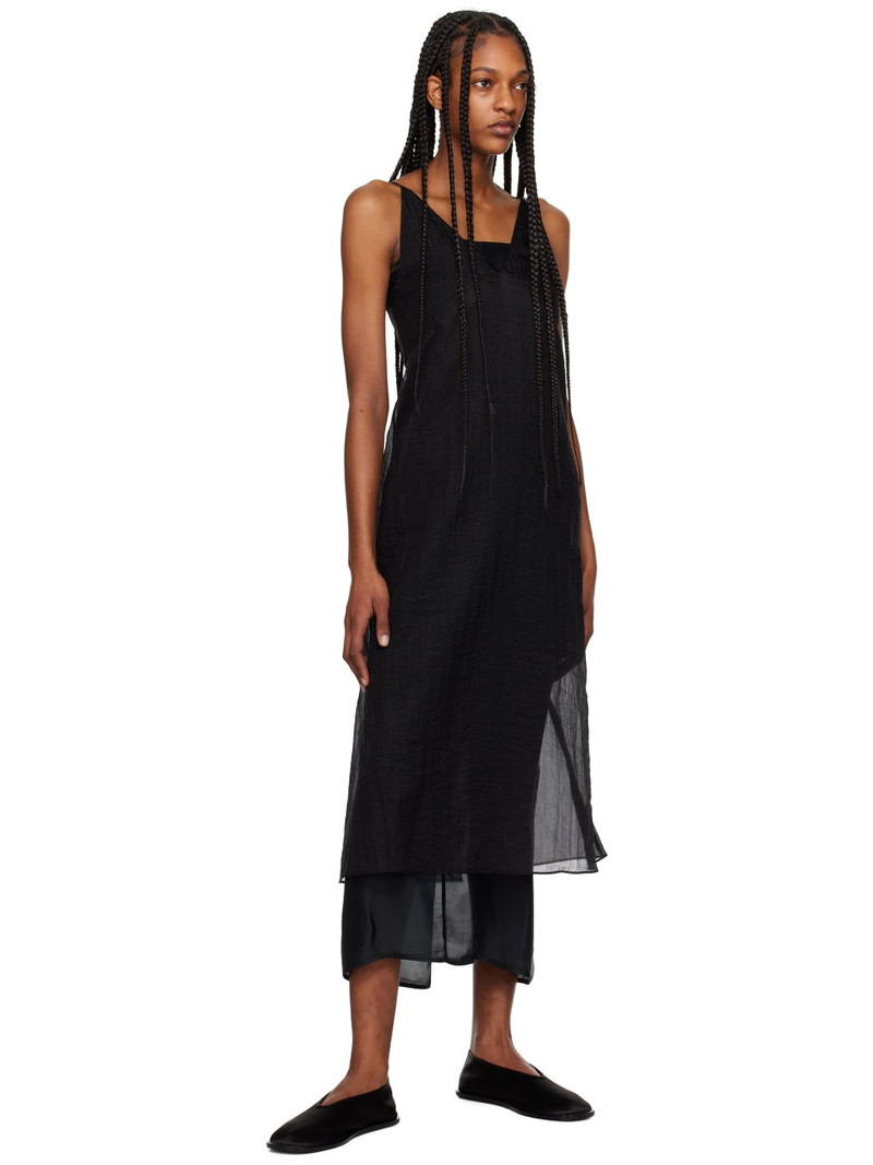 RECTO Black Semi-Sheer Midi Dress outlook