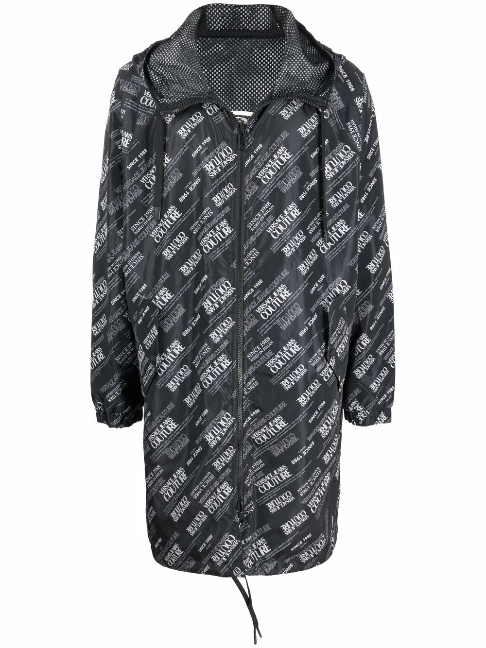 logo-print parka jacket - 1