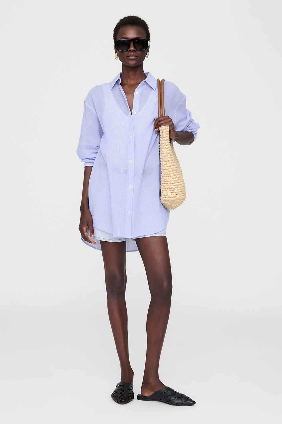 Plaza Shirt - Blue And White Mini Stripe - 2