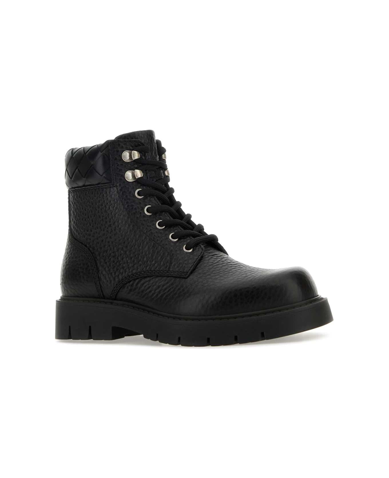 Black Leather Haddock Ankle Boots - 2