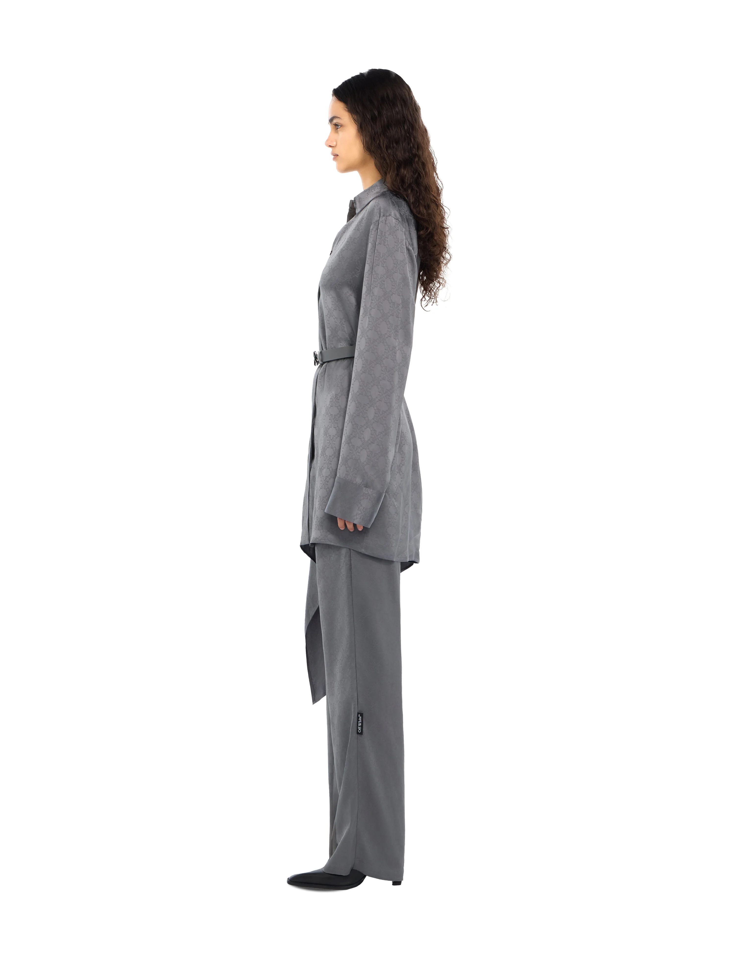 Monogram Jacquard Asymmetric Shirt Dress - 1
