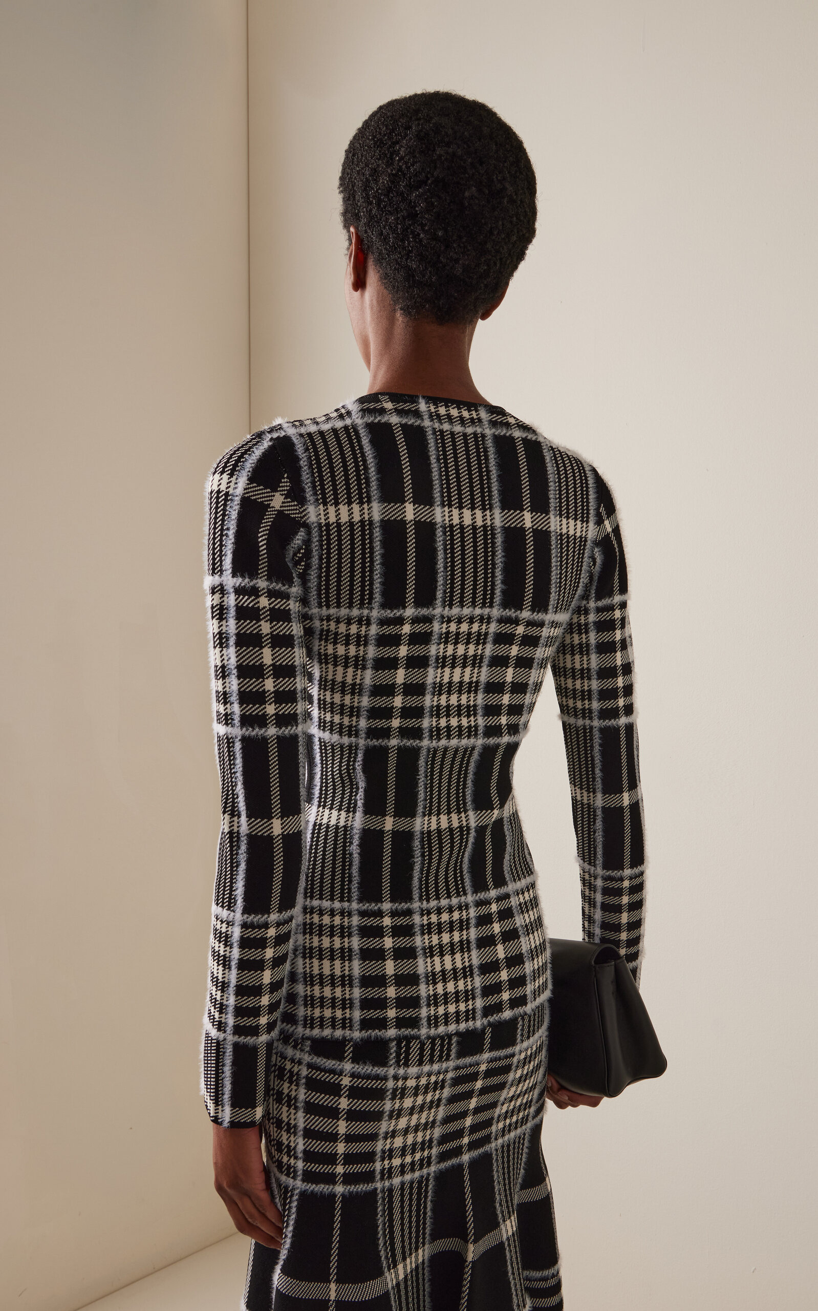 The Greer Plaid-Jacquard Cardigan black - 4