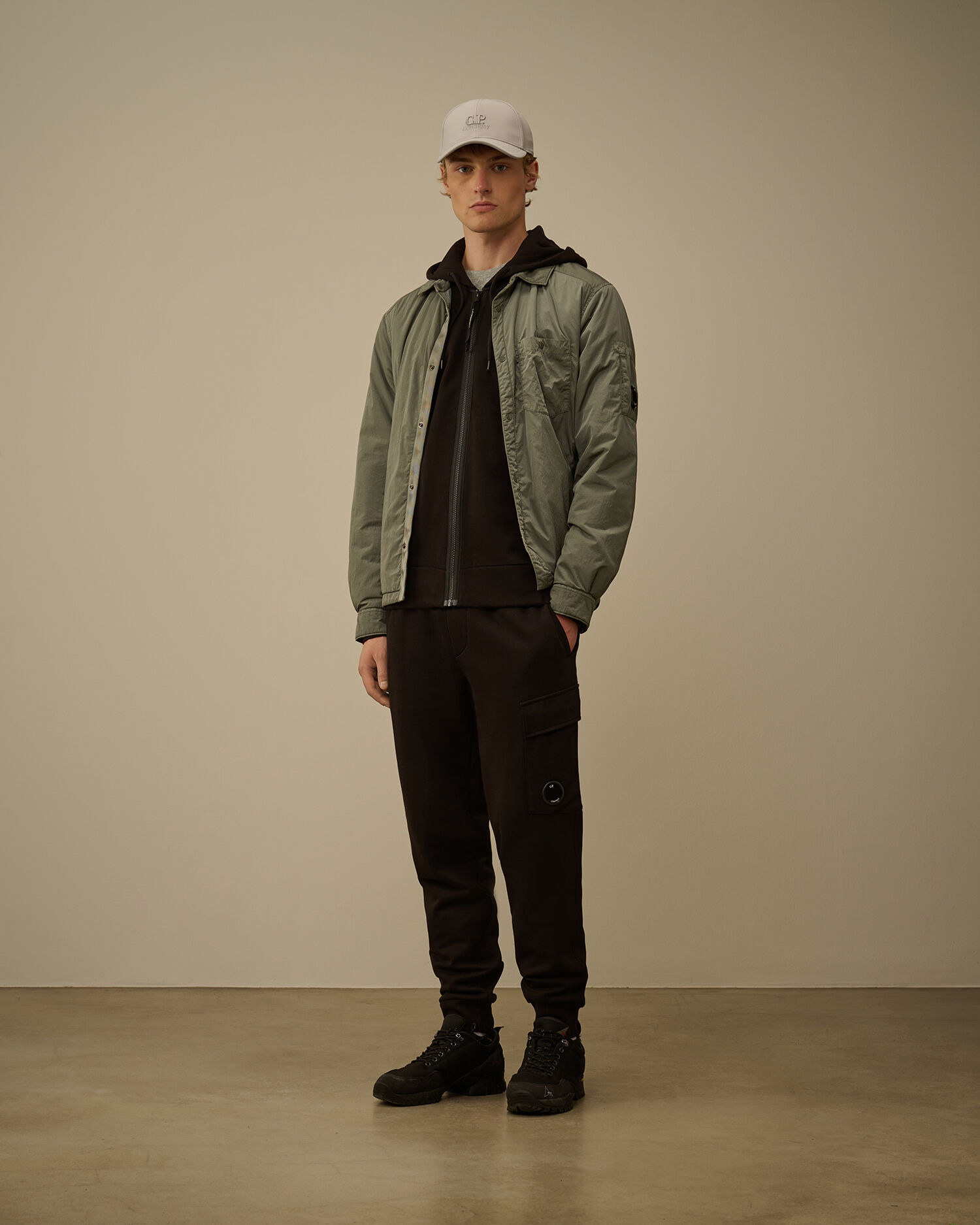 Diagonal Raised Fleece Hooded Full Zip Sweatshirt - 2
