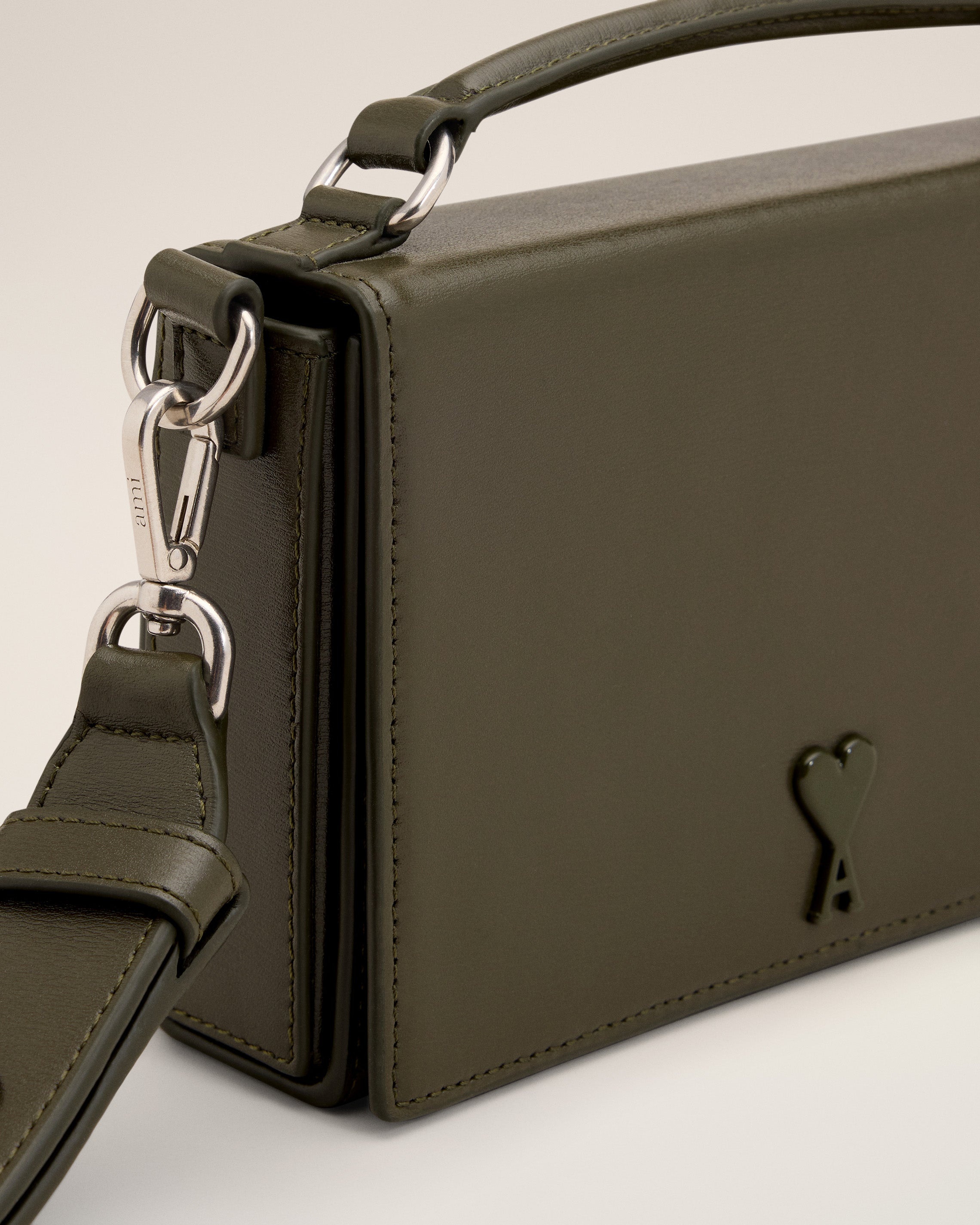 GREEN LEATHER AMI DE COEUR LUNCH BOX BAG - 5