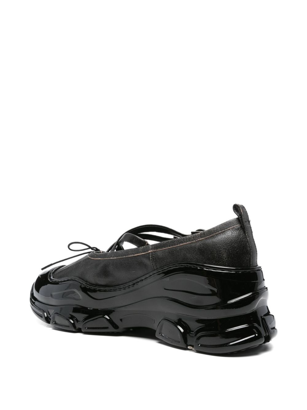 cross-strap patent-toe sneakerinas - 3