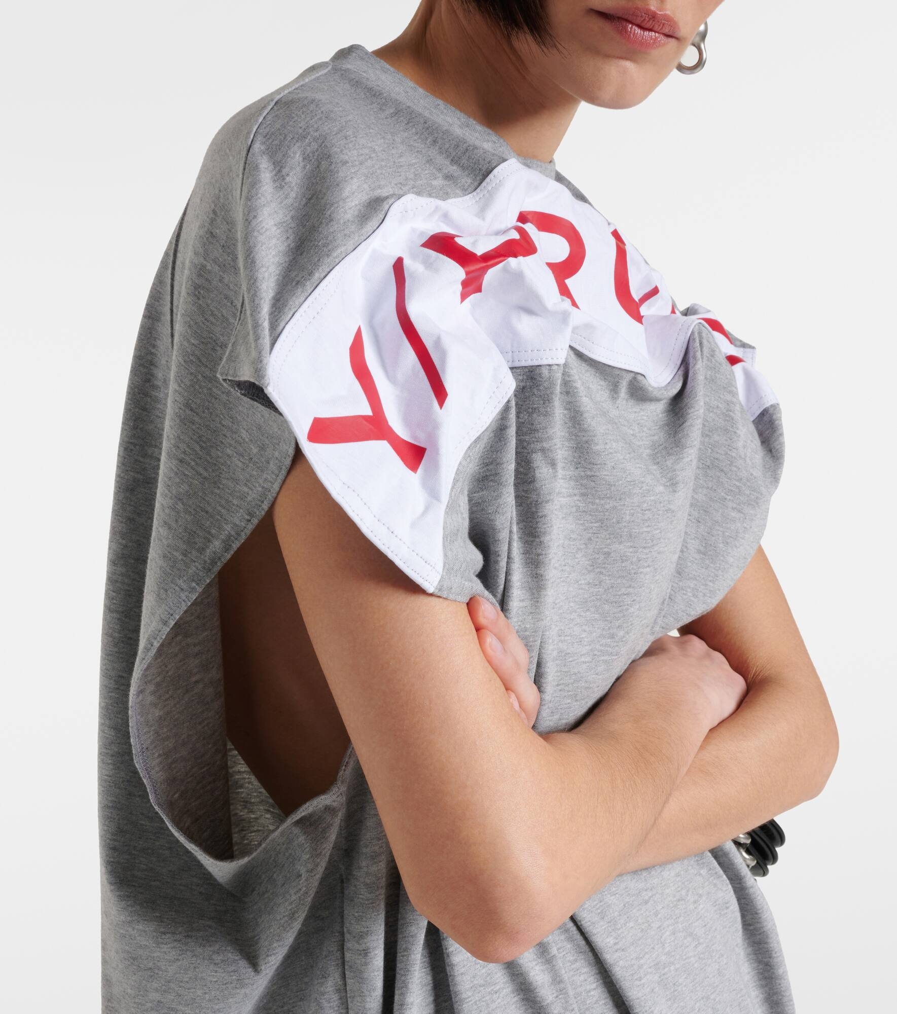Logo cotton jersey minidress - 4