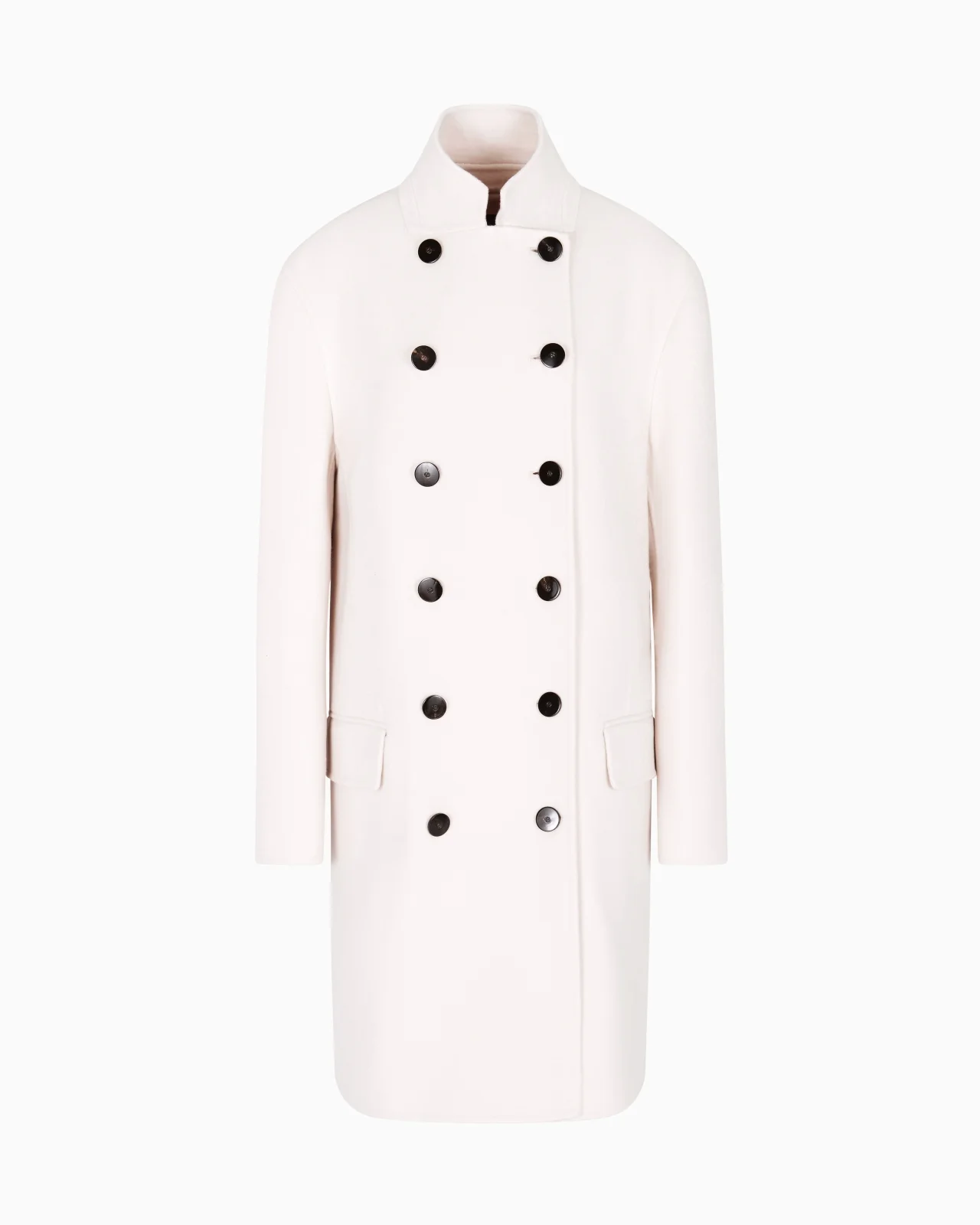 DOUBLE-BREASTED CASHMERE DOUBLE CLOTH COAT - 1