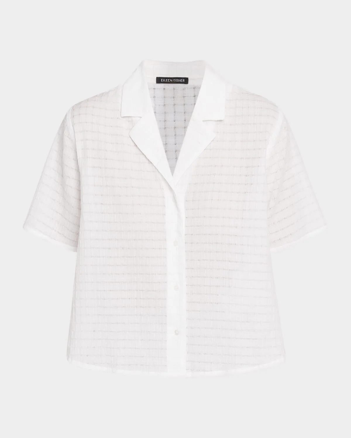 Boxy Textured Organic Cotton-Blend Shirt - 1
