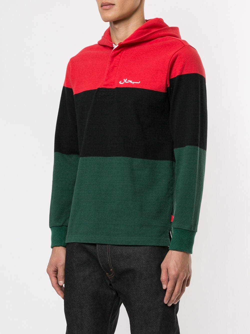 block striped rugby hoodie - 3