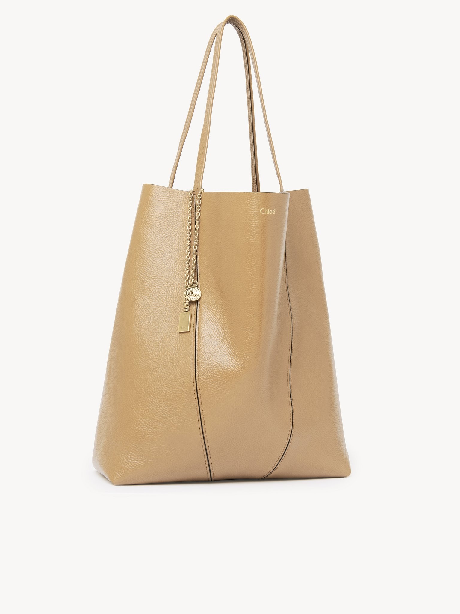 LARGE CHLOÉ SPIN TOTE BAG IN GRAINED LEATHER - 4