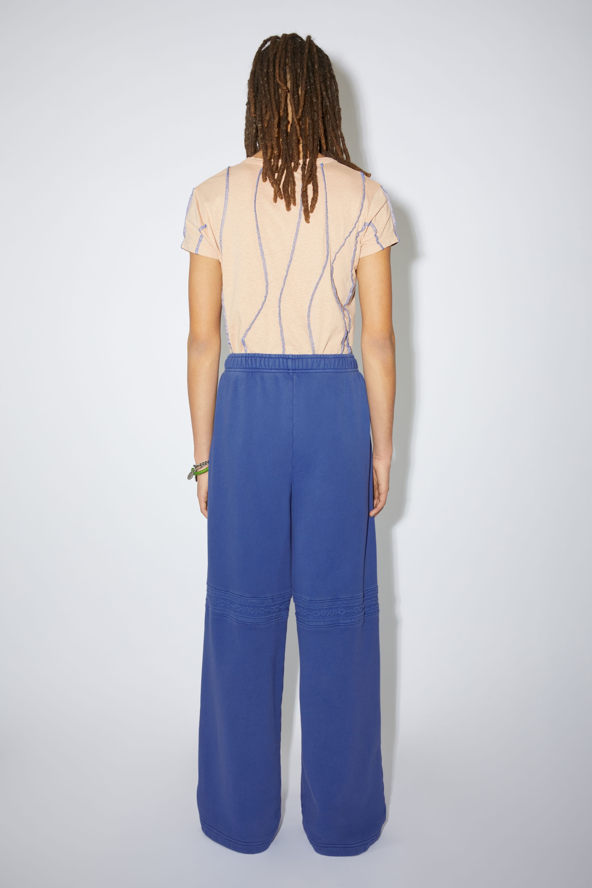 Logo tape fleece sweatpants - Sea Blue - 3