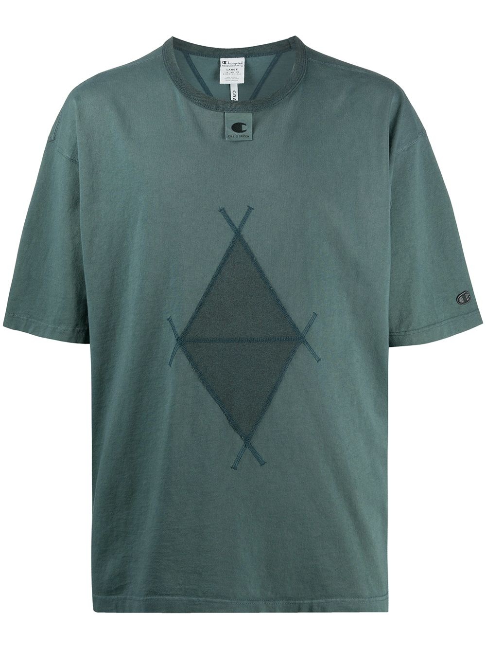 embroidered diamond t-shirt - 1