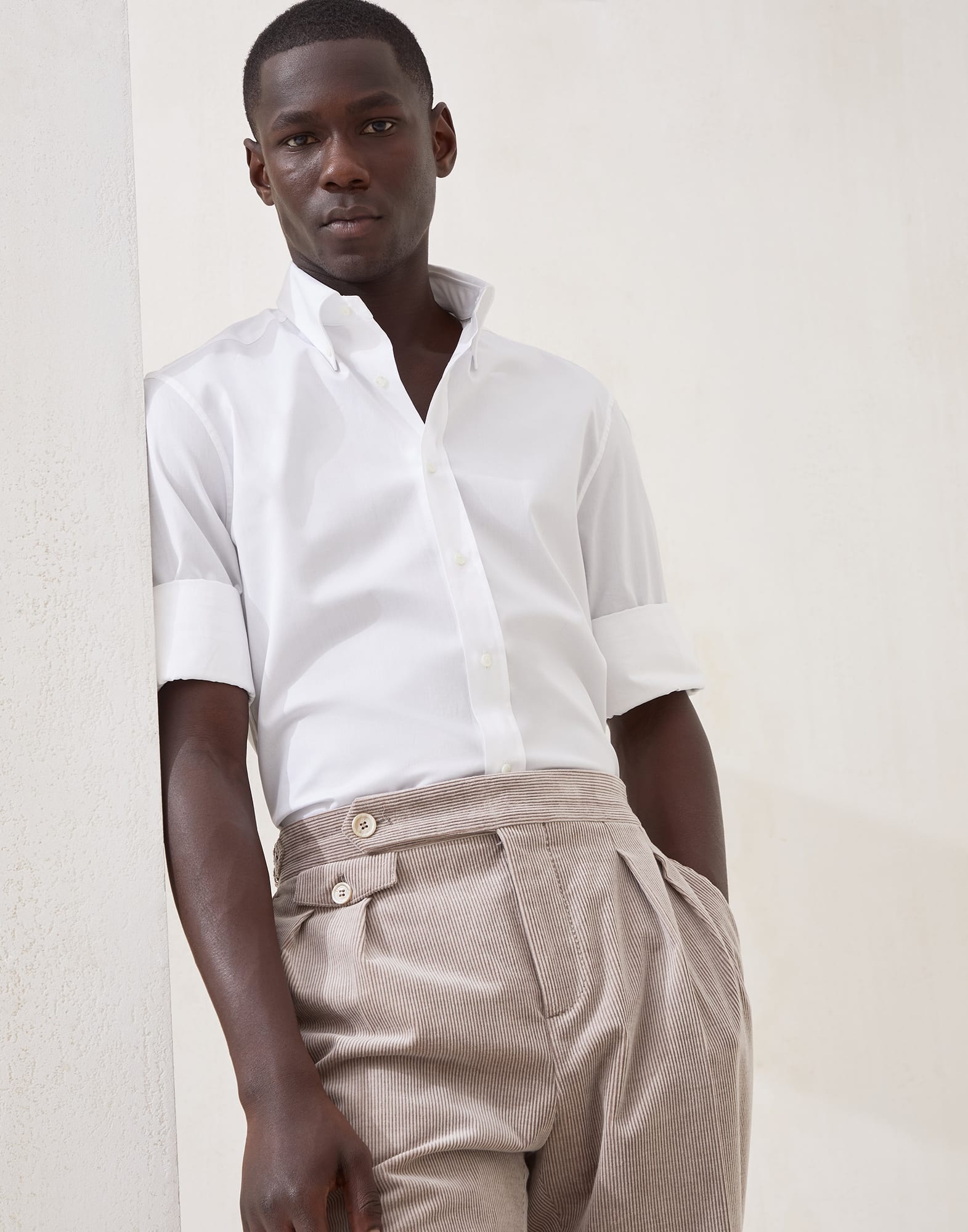 Twill slim fit shirt with button-down collar - 4