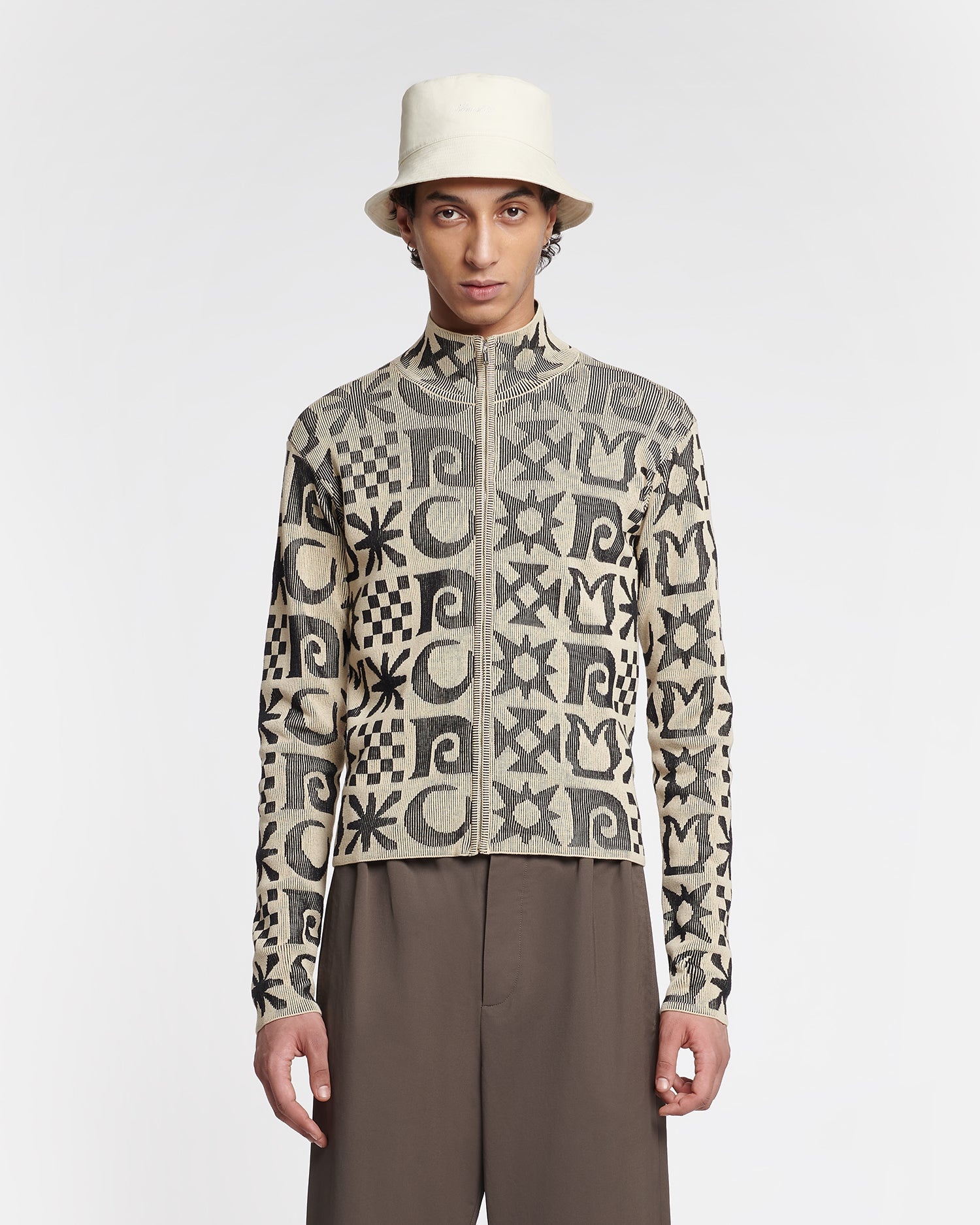 Rib Jacquard Cardigan - 2