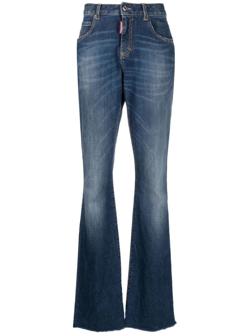 logo-patch flared jeans - 1