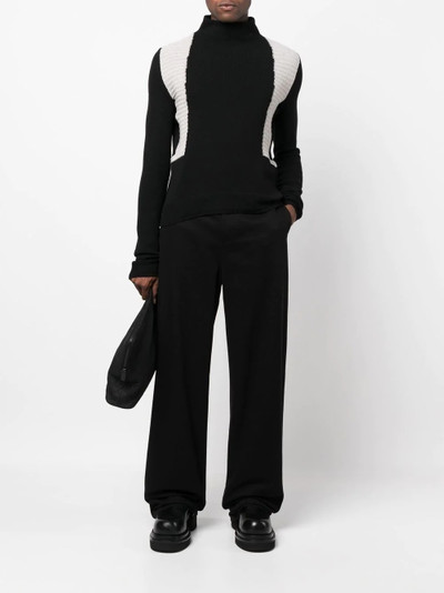 Rick Owens contrast-panel jumper outlook