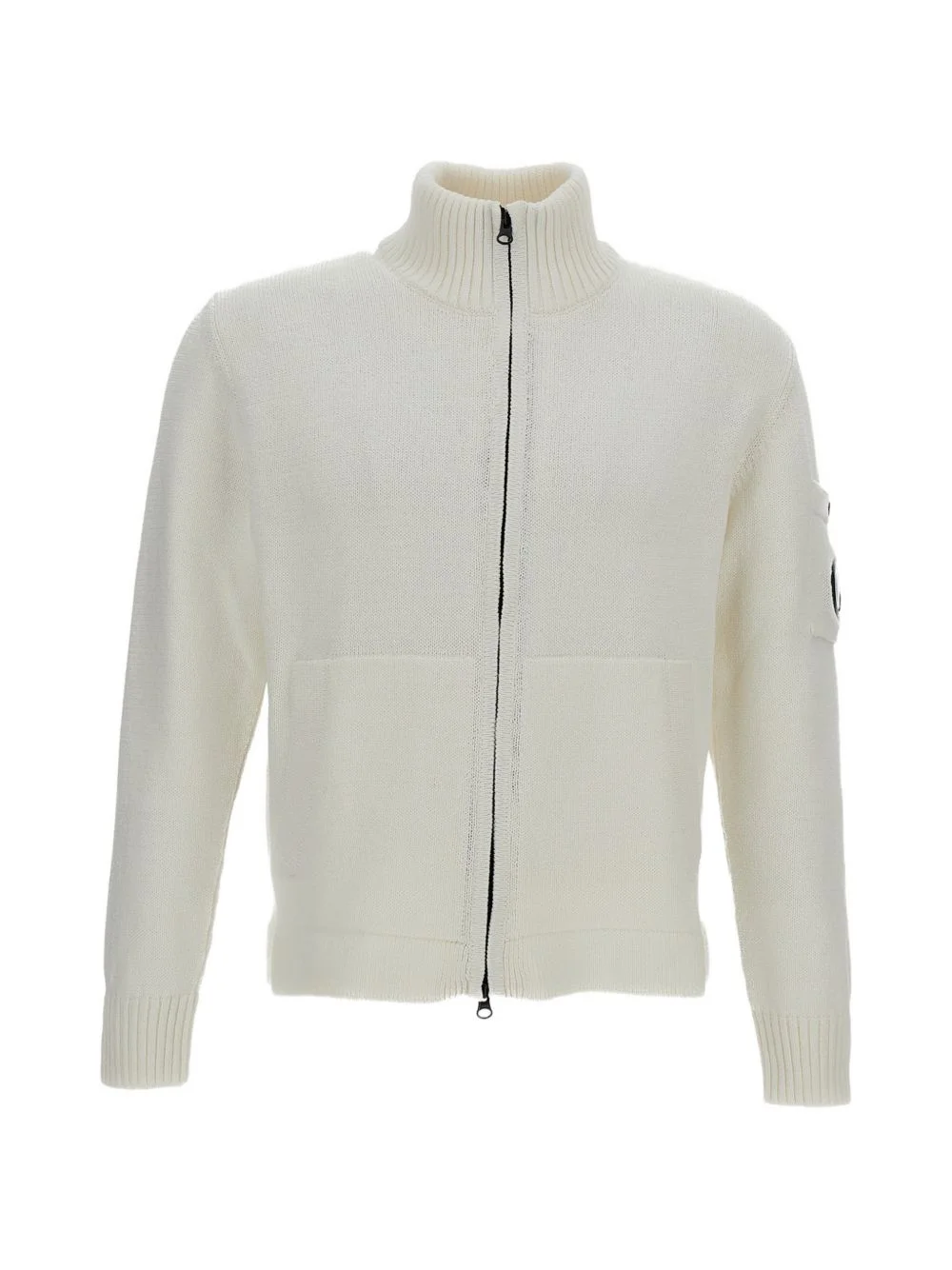 logo-detail zip-up cardigan - 1