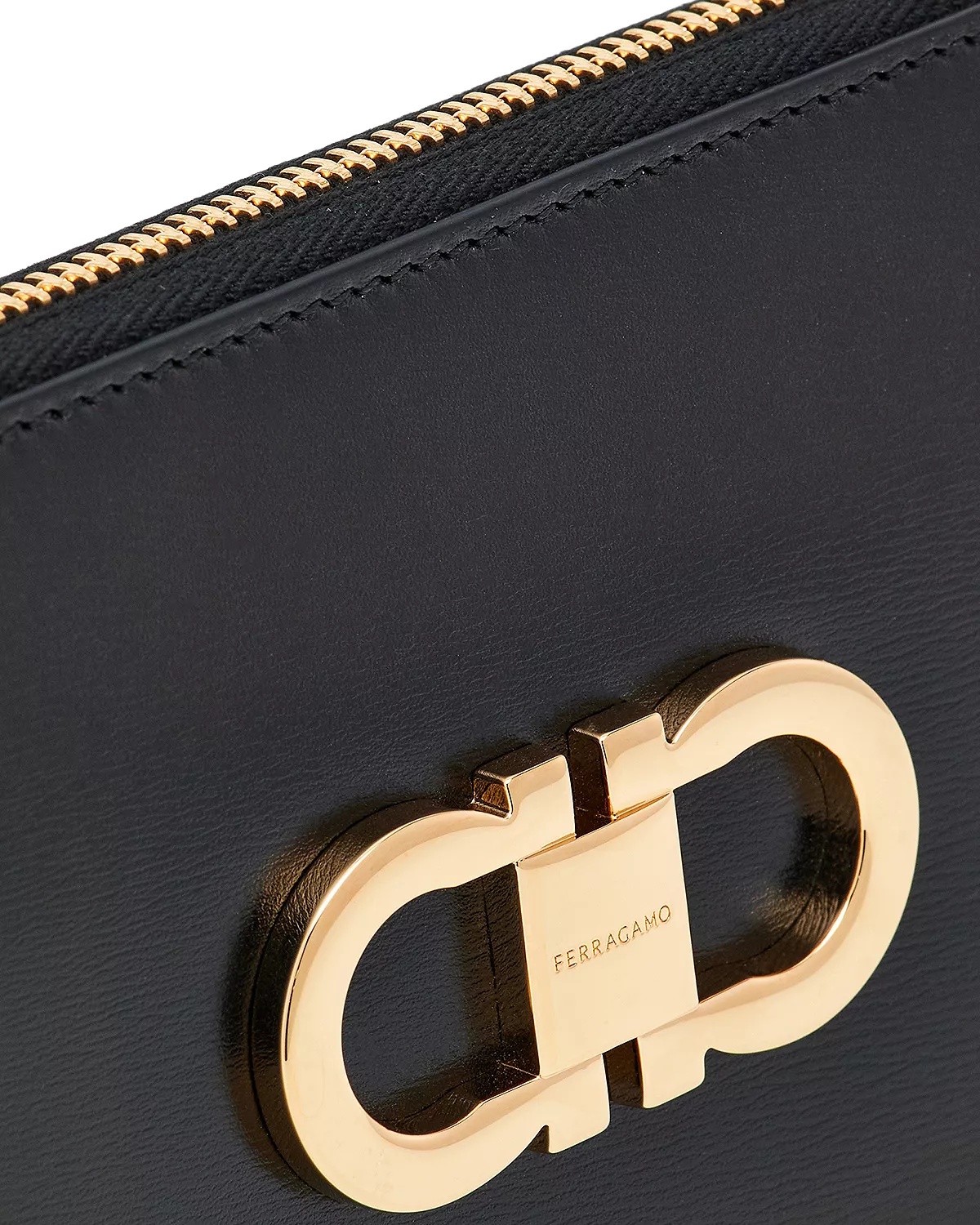 Porta Foglio Gancini Leather Zip Around Wallet - 5