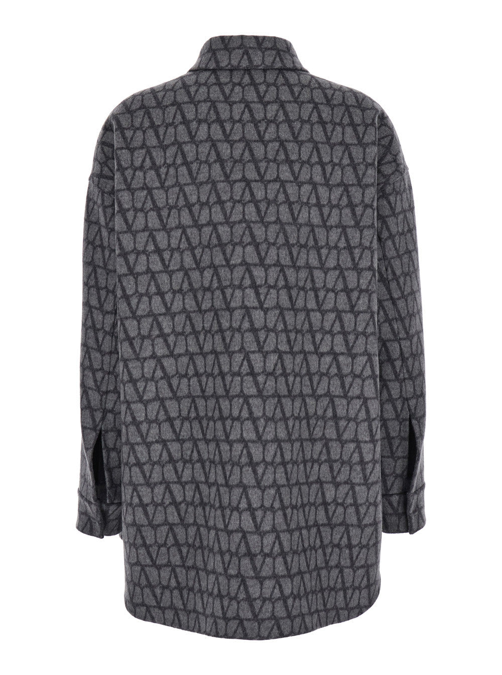 Valentino Women Grey Reversible Shirt With 'Toile Iconographe Jacquard' Pattern In Wool Blend Woman - 2