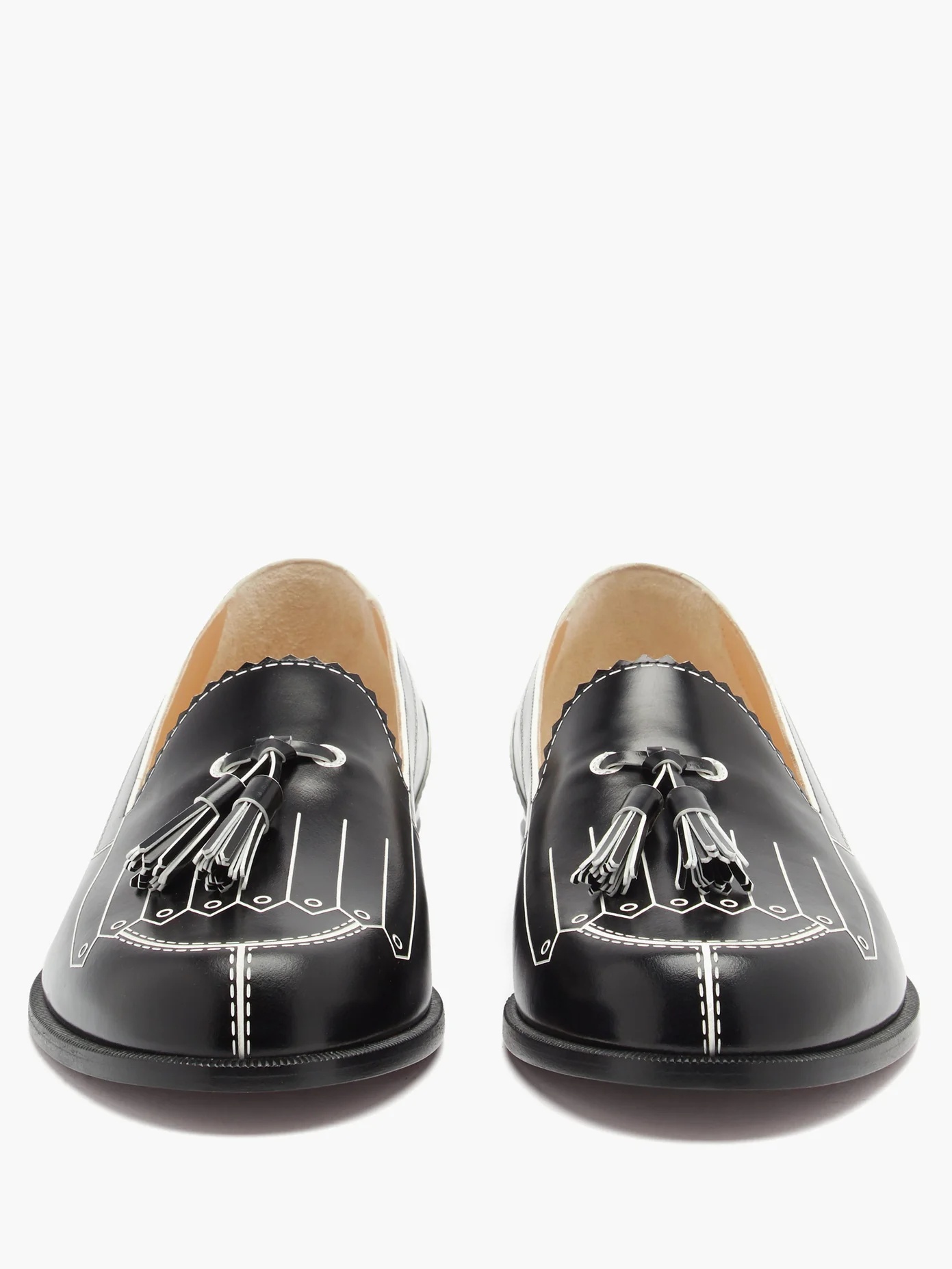 Trompinetta embossed leather loafers - 5