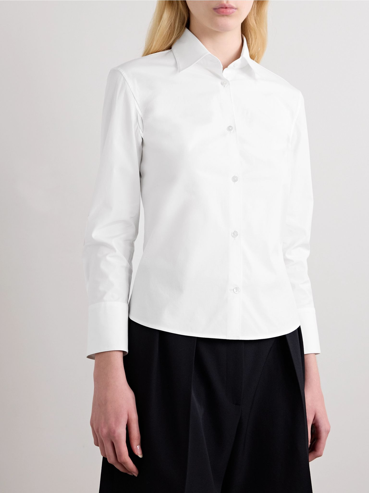 Frou cotton-blend poplin shirt White - 3