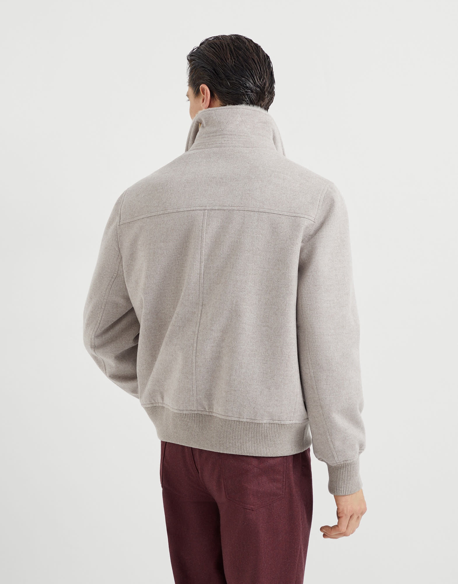 Bonded cashmere beaver cloth bomber jacket with detachable shearling insert and Thermore® padding - 2