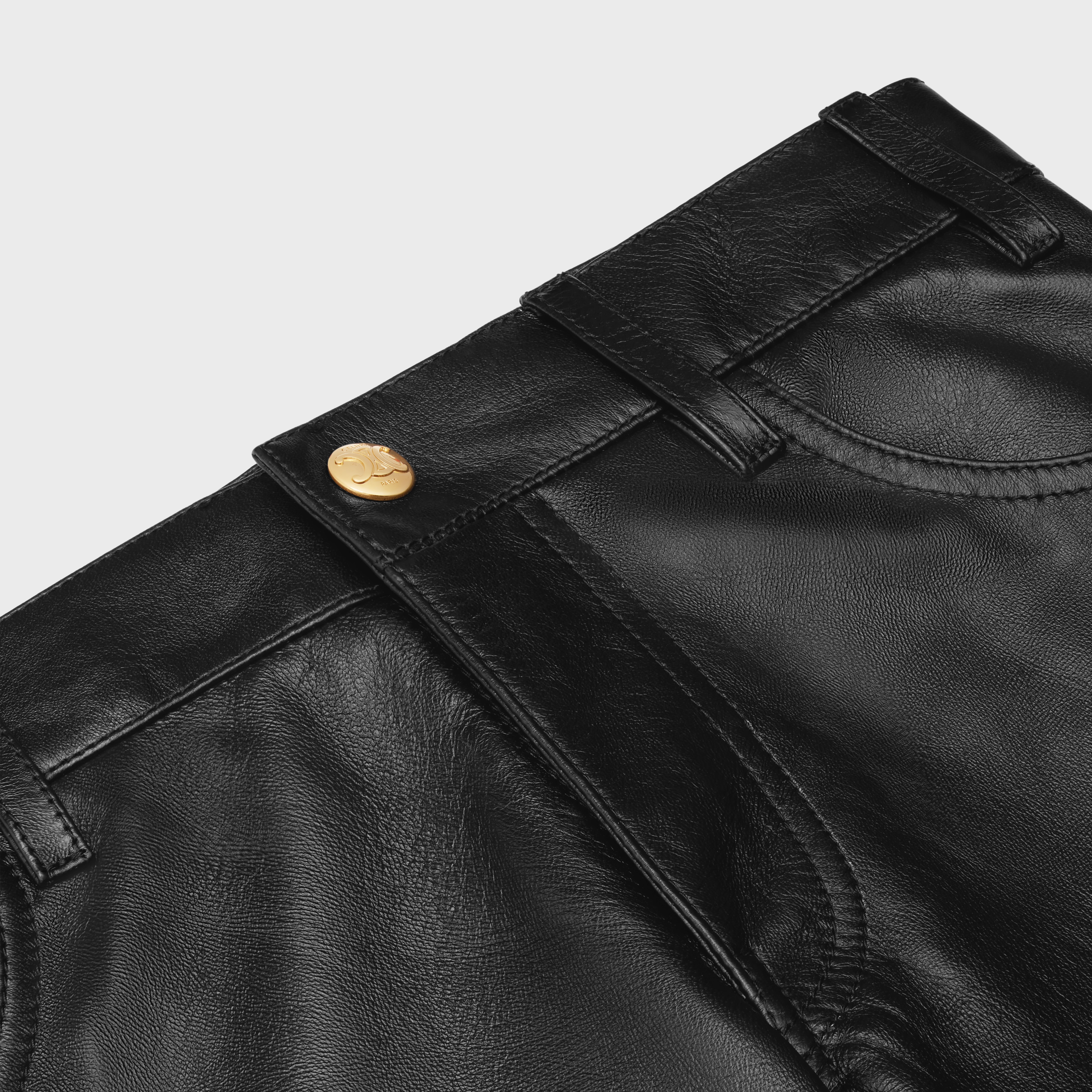 LOW FLARE JEANS IN SOFT LAMBSKIN - 3